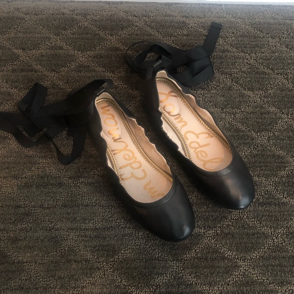 Sam Edelman Fallon Wraparound Tie Flat 7.5 Black - Picture 6 of 7